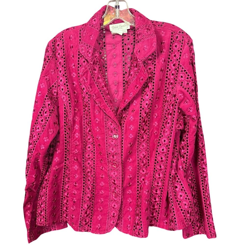 0035 Vintage Great Cavalier (fits like LARGE, 23" PTP) Embroidered Jacket